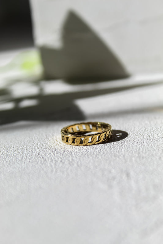 Gold Chain Ring Statement Gold Ring for Women Ring Gift For Her Anillo De Oro Para Mujer